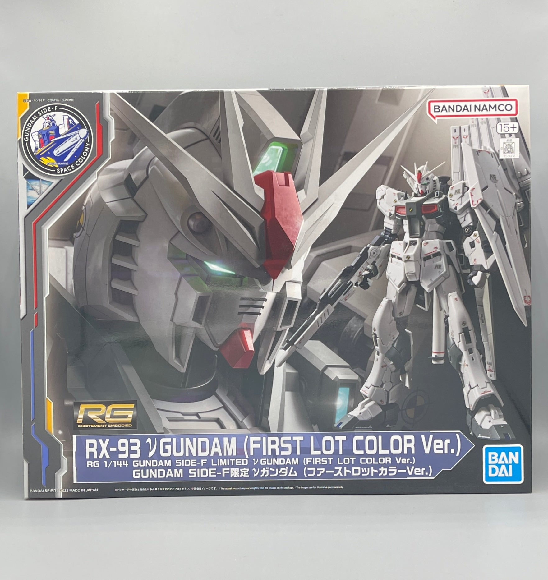 P-Bandai RG 1/144 Gundam Side-F Limited RX-93 Nu-Gundam (First Lot Color Ver.) Model Kit