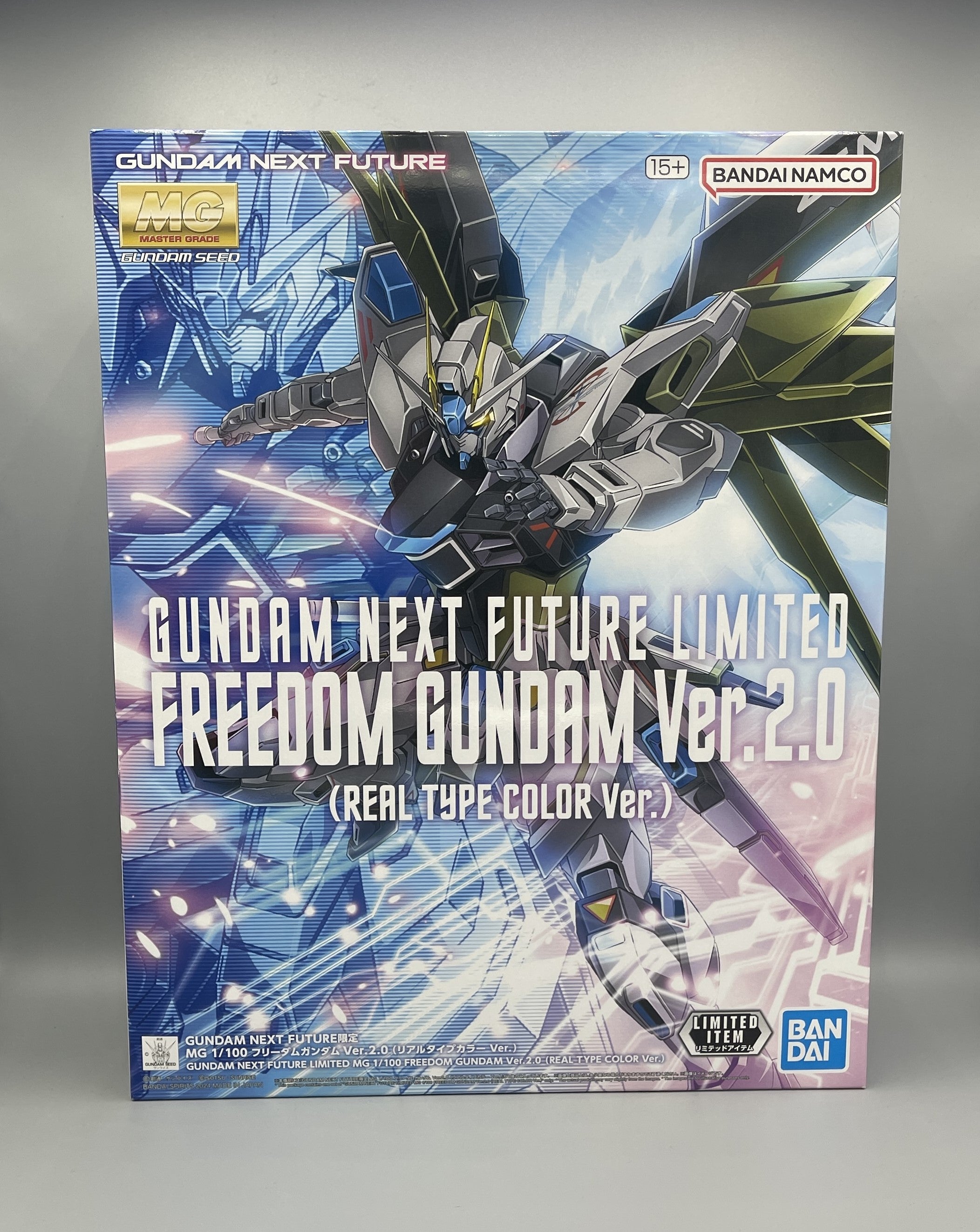 P-Bandai MG 1/100 Gundam Next Future Freedom Gundam Ver. 2.0 [Real Type Color Ver.] Model Kit
