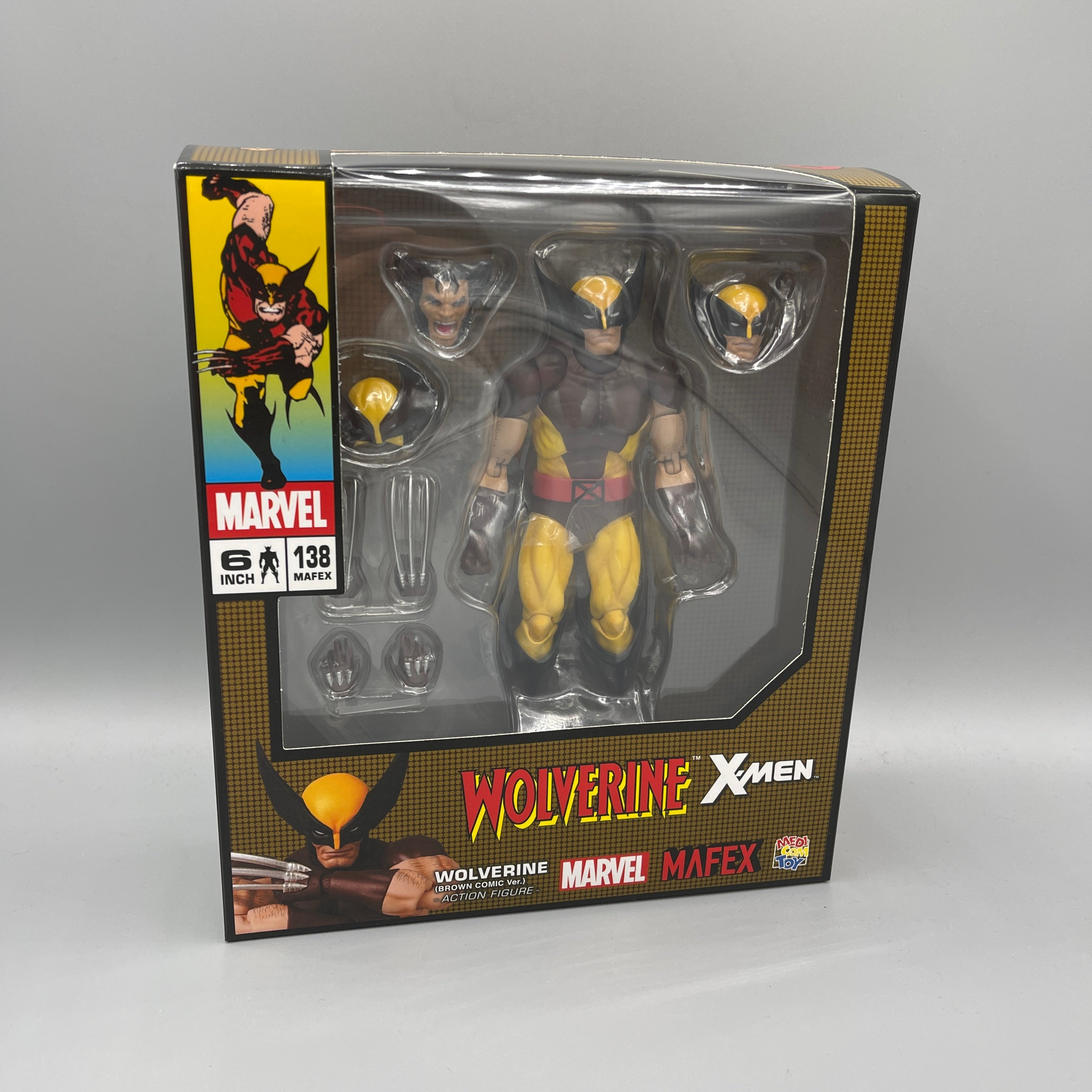Medicom MAFEX No. 138 X-Men Wolverine Brown Comic Ver. Action Figure