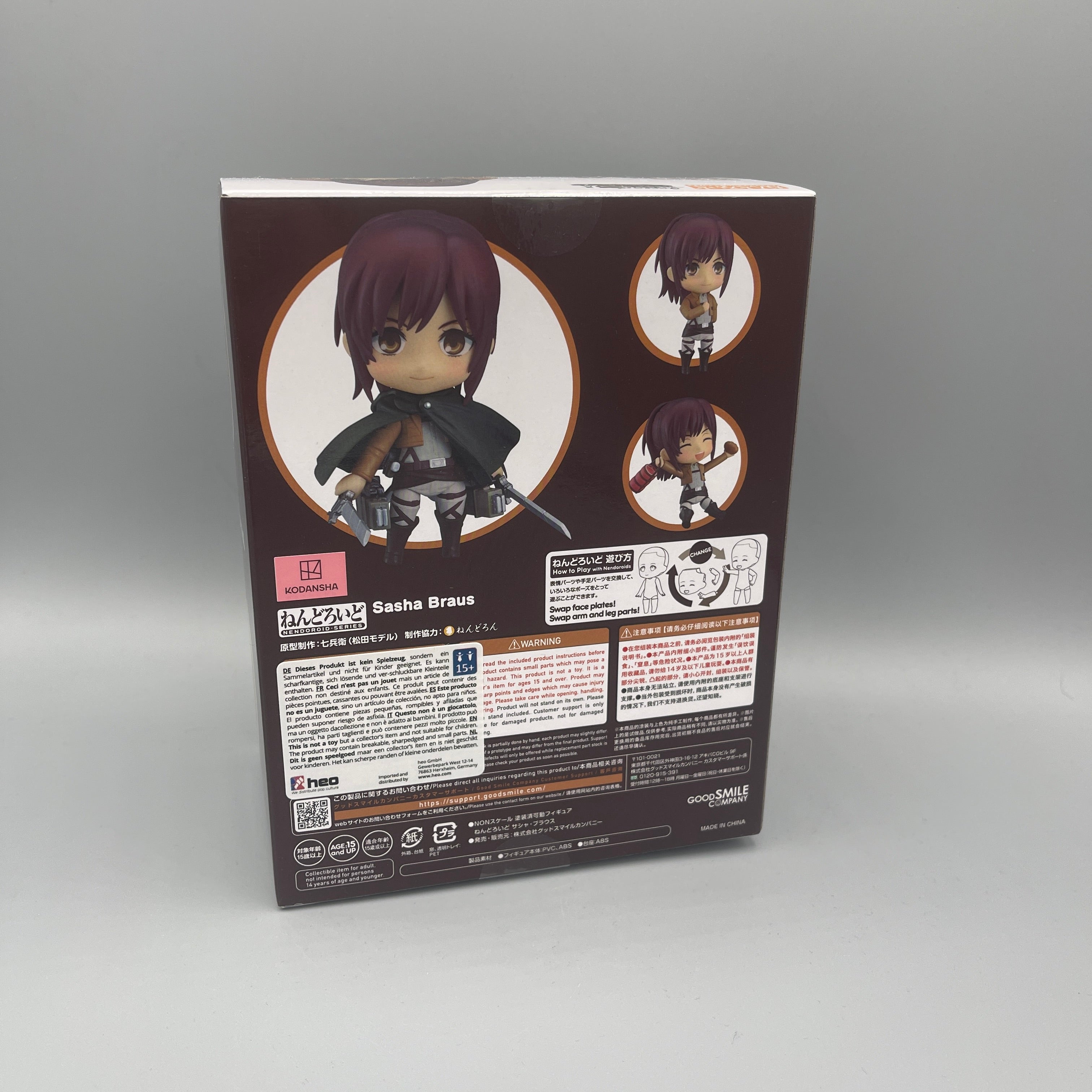 Good Smile Company Nendoroid Sasha Braus - Action Figure Attack On Titan, Con Volti Intercambiabili