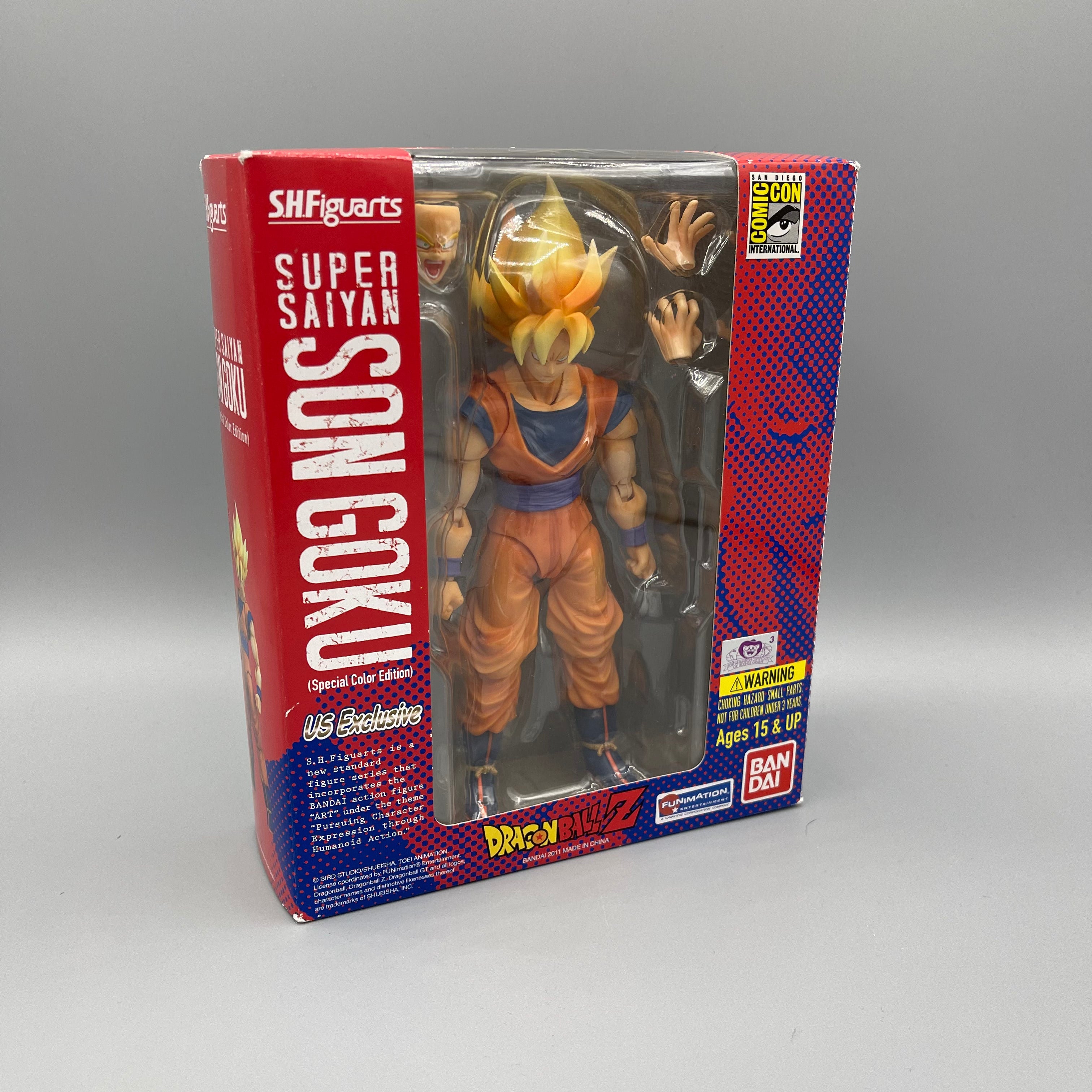 Bandai S.H. Figuarts Dragon Ball Z Super Saiyan Son Goku SDCC 2011 Action Figure (Open Box)